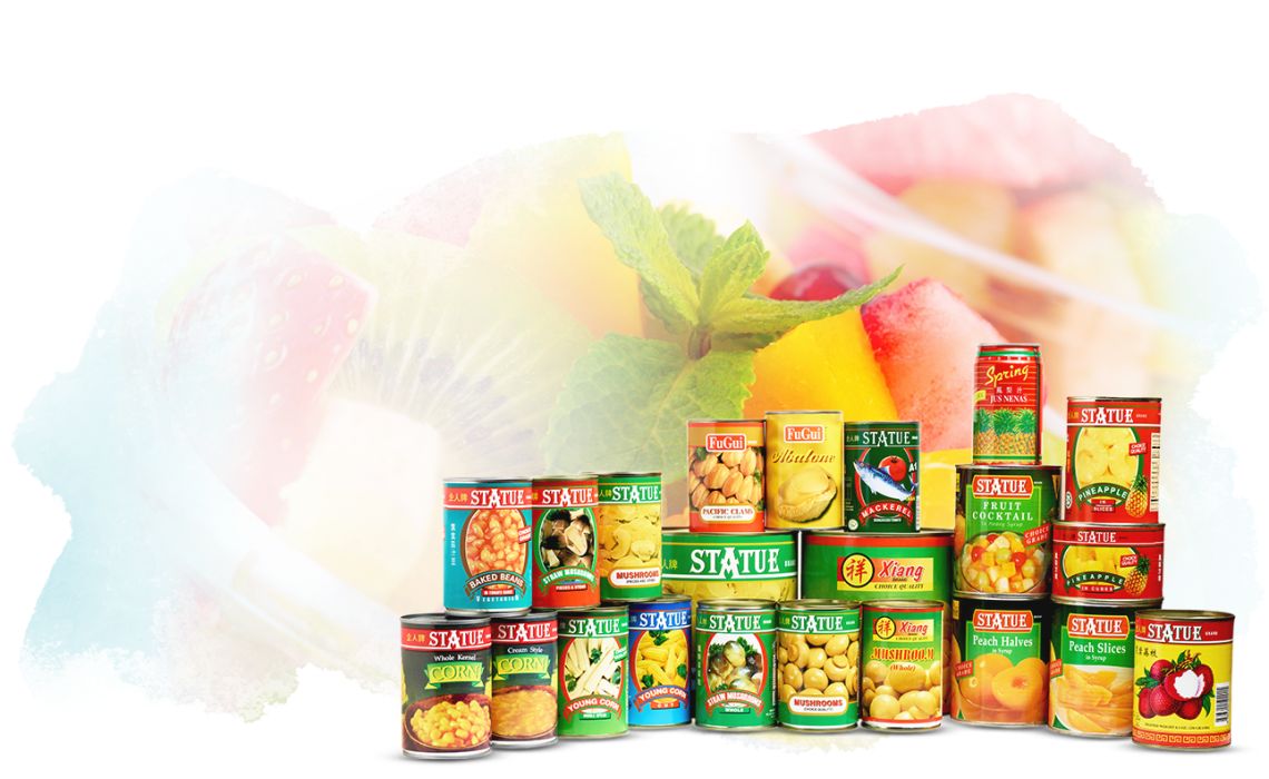 Kwang Hap Siang mixed canned fruit and vegetable product range